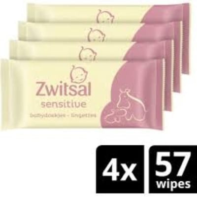 Zwitsal Sensitive Billendoekjes Voordeelbox 4 x 57 Stuks