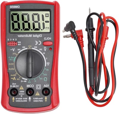 Digitale multimeter - Spanningsmeter - Elektrische metingen - Hoorbare zoemer - 1999 tellingen - Grijs