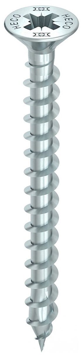 HECO TOPIX-Plus spaanplaatschroef 3,5x50mm - platkop - verzinkt - voldraad - PZD 2 - 60332 (Per 200 stuks)