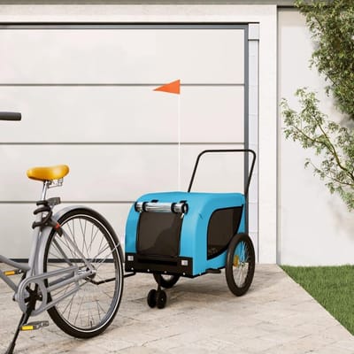 Fietskar Huisdieren - Hondenkar Reizen - Comfortabel Vervoer - Stevig IJzeren Frame - 124 cm Lengte - Blauw Zwart