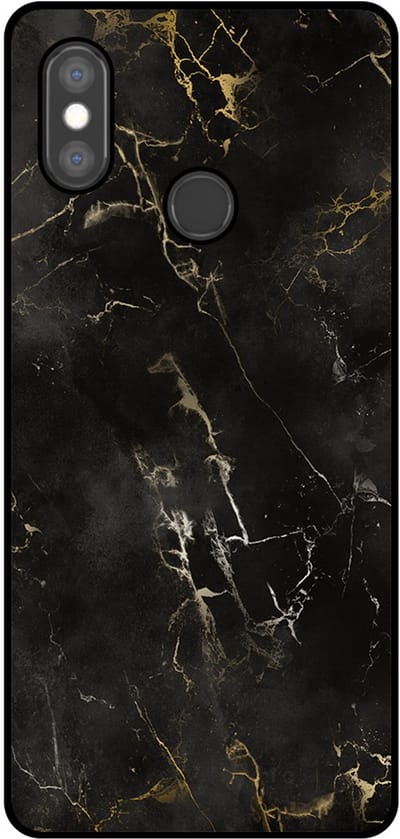 Smartphonica Telefoonhoesje Geschikt voor Xiaomi Mi 8 SE met marmer opdruk - TPU backcover case black marble design - Zwart geschikt voor Xiaomi Mi 8 SE