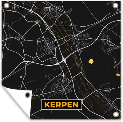 Tuin poster Stadskaart – Plattegrond – Duitsland – Goud – Kerpen – Kaart - 200x200 cm - Tuindoek