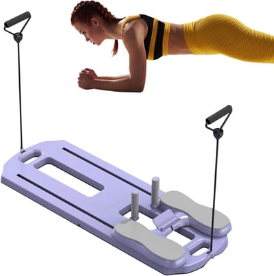 Pilates Reformer Board - Thuis Fitness - Kracht Training - Draagbaar Opvouwbaar - 102x36cm - Blauw