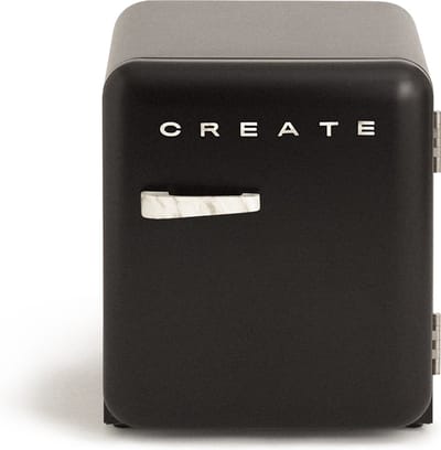 CREATE - Koelkast in retrostijl - Zwart - Handvat Marmer - FRIDGE RETRO 48L