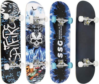 Complete Skateboard voor Kinderen en Tieners, Duurzaam 7-laags Esdoorn Hout