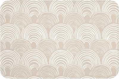 Badmat 90x60 cm - Antislip - Golven - Structuur - Beige - Badmatten voor badkamer - Badkamermat - Douchemat - Badkamer mat