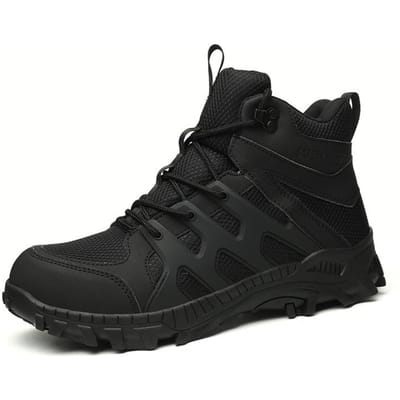Veiligheidsschoenen voor op het werk Stalen neus, anti-lek constructie, lichtgewicht ademende sneakers, antislip werklaarzen voor heren 40 zwart