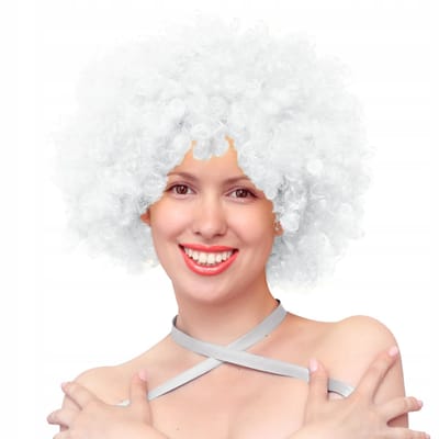 Witte Afro Pruik voor Feesten - One Size Fits All