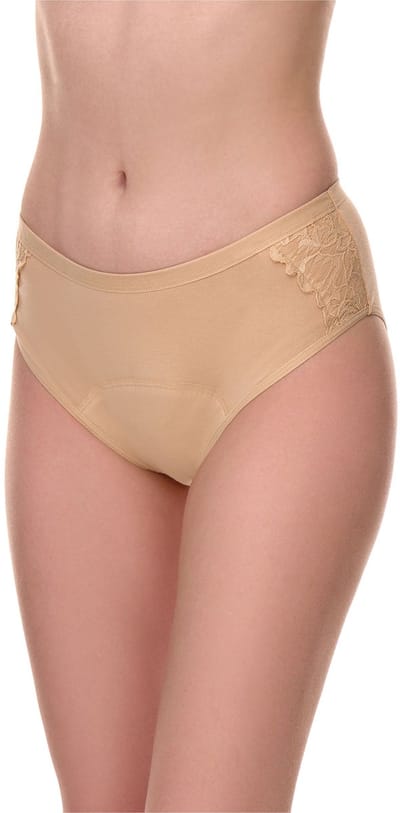 Merry Style Dames Incontinentie Ondergoed Katoen - Geïntegreerd Absorptiekussen - Beige – S