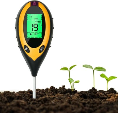 4-in-1 Bodemtester: pH, Vochtigheid, Temperatuur en Lichtsterkte Meter voor Binnen en Buiten