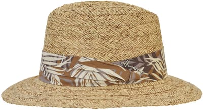 Herman chapeau grand bord droit en paille raphia légère et souple avec ruban tropical