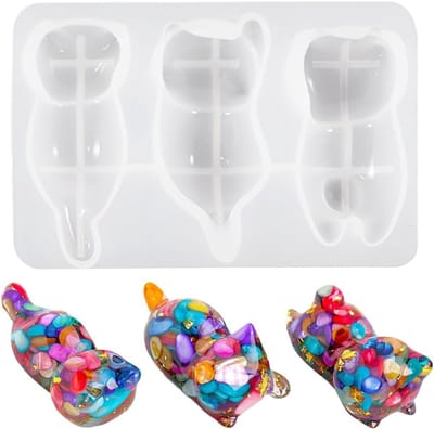 Epoxyhars Mallen voor Kat Penhouder - 3D Dierlijke Gietvorm voor DIY Borstels en Sieraden Crafting