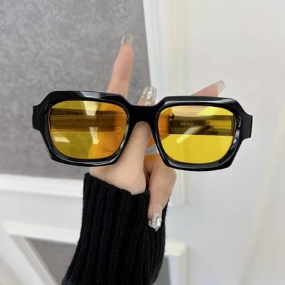 Duurzaam Hoge Kwaliteit Klassiek Vierkant Zonnebril Mode Vrouwen Mannen Retro Stijlvol Bril Casual Minimalistisch Vrouwelijk Mannelijk Other