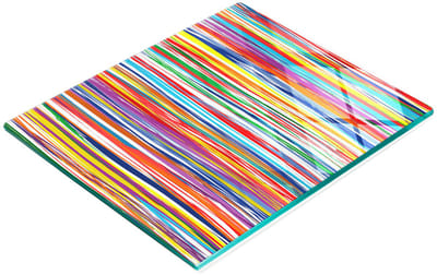 Decoratieve serveerplank van glas met kleurrijke strepen, 60x52 cm