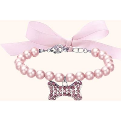Parelketting met Strass Bot Decoratie voor Honden & Katten, Modieuze Kat Bruiloftskraag Sieraden Geschikt voor Meisjes, Katten, Kleine Honden S