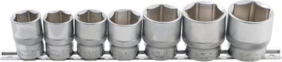 BGS doppen set zeskant aandrijving binnenvierkant 12,5 mm (1/2") SW 20 - 32 mm 7-delig - 9108