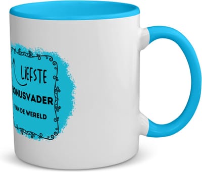 Akyol - liefste bonusvader van de wereld koffiemok - theemok - blauw - Vader - de liefste bonusvader - vader cadeautjes - vaderdag - verjaardag - geschenk - kado - 350 ML inhoud
