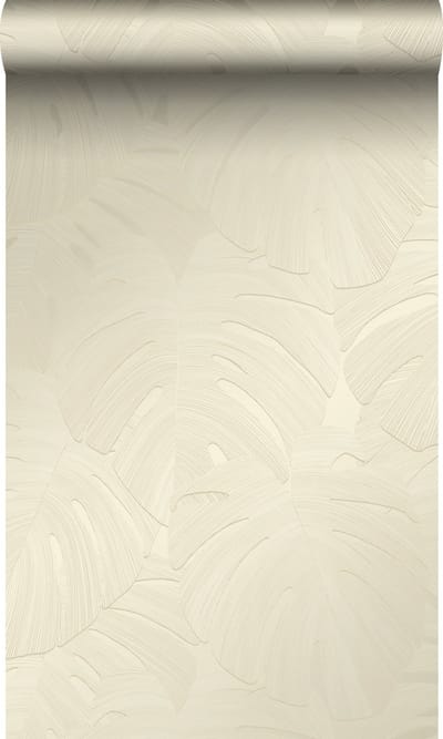 Origin Wallcoverings behang tropische bladeren lichtbeige - 53 cm x 10.05 m - 348023