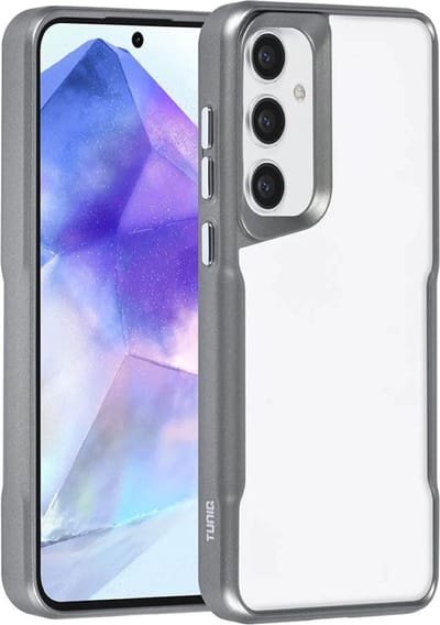 Multimedia & Accessoires TPU Back Cover Case Hoesje geschikt voor Samsung Galaxy A55 5G – Grijs Randen – TPU – Siliconen - Zachte Plastic – Soft Case