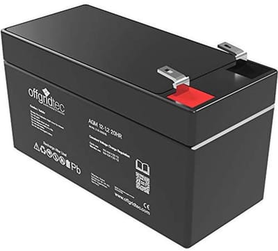 AGM Batterij - Oplaadbare Accu - Energie Opslag - Cycclusbestendig Ontwerp - 1.2 Ah 12V - Zwart