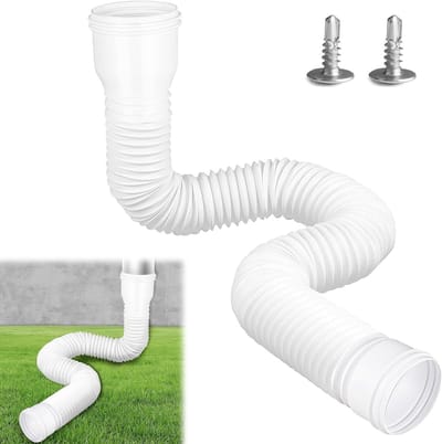 Flexibele regenpijp verlenging voor ronde afvoeren 80/100 mm, uitschuifbaar van 47 tot 150 cm, ideale oplossing voor regenwaterafvoer en dakgoten