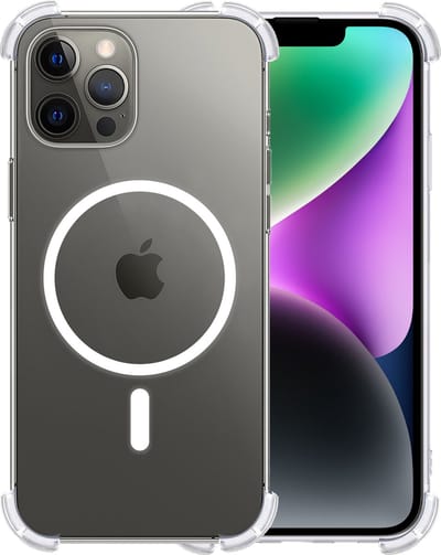 Hoesje - Geschikt voor Apple iPhone 14 Pro - Magsafe Compatible - Sterk & Shockproof - Back Cover - Telefoon Hoes Shockproof - Shock Proof Case - Telefoonhoes - Transparant