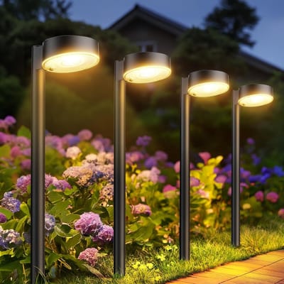 Set van 8 solar tuinlampen met 12 LED’s – IP65 waterdicht – buitenverlichting voor tuin, terras, balkon en oprit