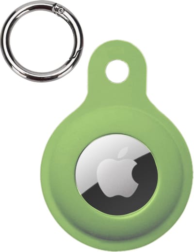 Hoesje Geschikt voor Apple AirTag 2 Hoesje Case Hoesje Geschikt voor Apple AirTag 2e generatie Sleutelhanger Siliconen Hoes - Lichtgroen