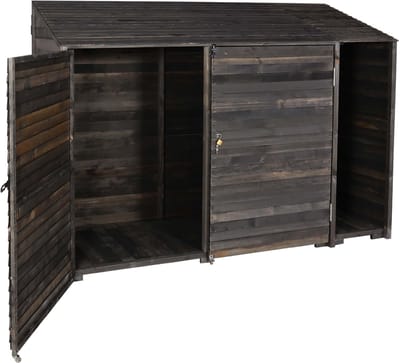 Gereedschapshok MCW-J75, gereedschapskast gereedschapshok, hout gebeitst MVG-gecertificeerd, 180x250x93cm ~ antracietgrijs