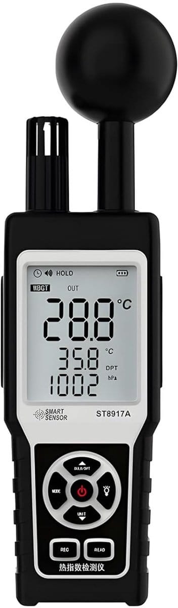 Meetapparaat Temperatuur Vochtigheid - Atmosfeer Monitor - Omgeving Meten - 4 Stage Alert Structuur - 500 Metingen Opslag - A