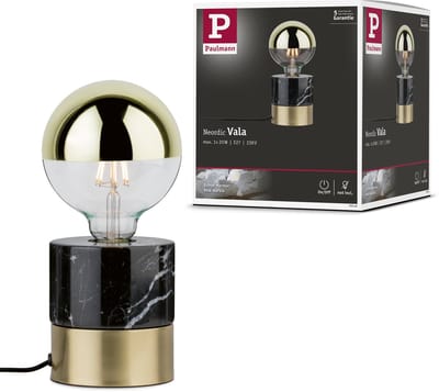 Neordic LED-tafellamp Vala E27 max. 20W Messing geborsteld, Marmer Metaal, Marmer
