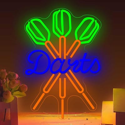 Neon Dart Bord - Decoratie Licht - Muur Decoratie - Dimbaar USB - 30 x 42 cm - Meerdere kleuren