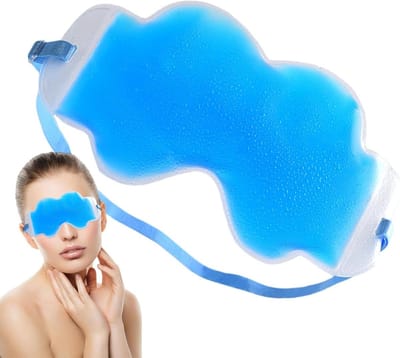 Slaapmasker Ogen - Verlichtend oogmasker - Ontspanning - Warm en koud kompres - 20 x 10 cm - Blauw