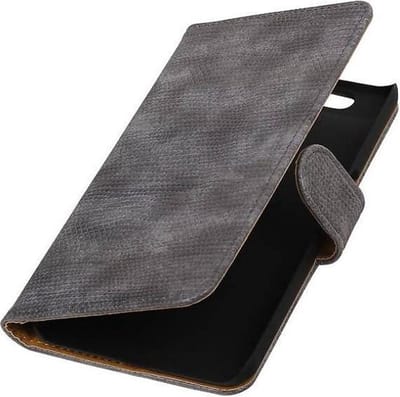 Hagedis Bookstyle Wallet Case Hoesje Geschikt voor Huawei Nexus 6P Grijs