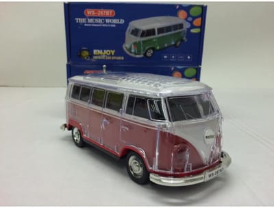 VOLKSWAGEN T1 MET RADIO EN LED VERLICHTING EN BLUETOOTH ZWART