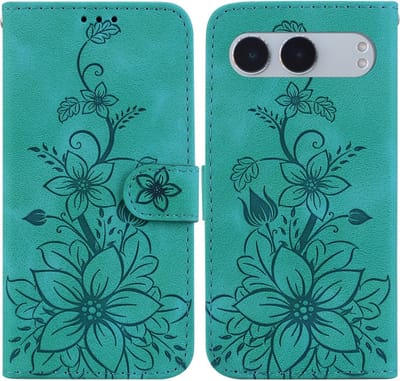Coverup Hoesje - Geschikt voor OnePlus Nord 4 Hoesje - Coverup Bloemen Book Case - Groen