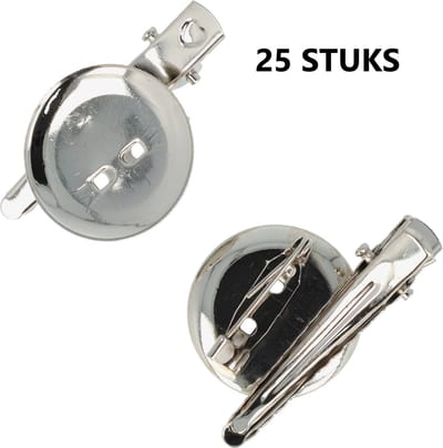 Haarsoires DIY Haarspeld Alligator Plakschijf Broche 4cm – Zilver – Set van 25 - Onderdelen - Zelf Sieraden & Haaraccessoires Maken