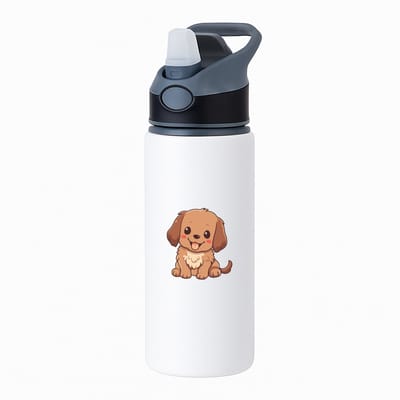 Hacebo® - puppy waterfles met rietje zwart - Dieren liefhebbers - Honden - Dieren liefhebbers - puppy's - huisdieren sleutelhanger - Hondenpoot - Love my dog - hond - labrador - herdershond - border collie - dog - water fles - 650ML