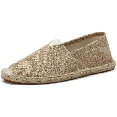 Espadrilles voor heren Zomer Nieuwe Linnen Heren Casual Schoenen Handgemaakt Weven Vissersschoenen Mode Flats Grote Maat 47 47 donkerbruine kleur