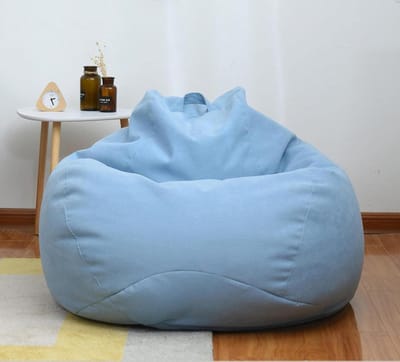 Zitzakhoes - Stoelhoes Luie Bank - Opbergen Speelgoed - Wasbare Canvas Stof - 90 x 110 CM - Blauw