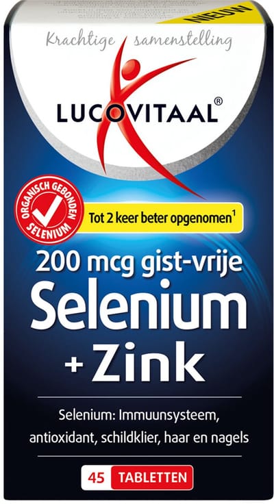 Lucovitaal Selenium & Zink 200 mcg Gistvrij - 3 x 45 tabletten - Voordeelverpakking