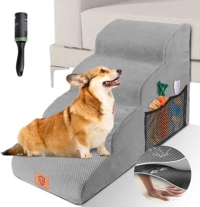 Hondentrap 50 cm Hoog - Antislip en Wasbare Huisdiertrap met 4 Treden voor Katten en Honden