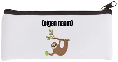 Akyol - luiaard met koffie met eigen naam Etui - Luiaard - luiaard liefhebbers - iemand die houdt van luiaards - verjaardag - cadeau - kado - 20 bij 9 cm