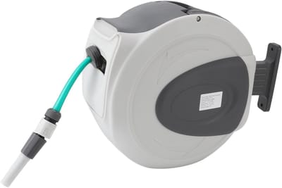 Intrekbare Tuinslang - Wandslanghaspel - Automatisch Opbergen - 180 Graden Draaibaar - 20 Meter - Grijs