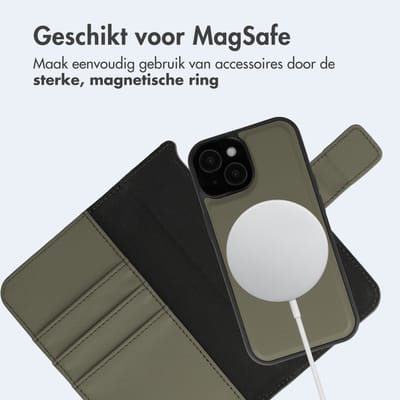 imoshion Hoesje - Geschikt voor Apple iPhone 15 - Uitneembare 2-in-1 Luxe Bookcase - Groen