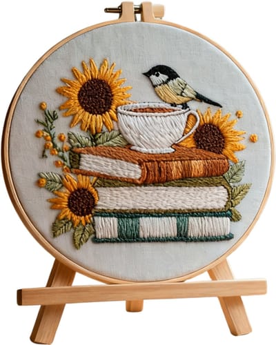 Untamed - PREMIUM Borduurpakket voor volwassenen – DIY decoratie – Creatieve borduurset – Borduren - Bloemen - Boeken - Dieren - Sunlit Stories