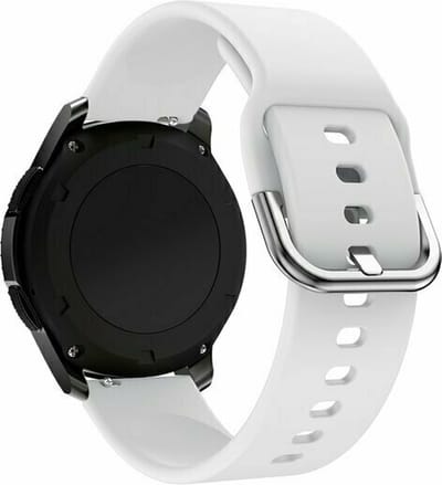 By Qubix - 22mm - Siliconen sportband - Wit - geschikt voor Huawei Watch 3 / 4 / 5 (pro) - 46mm & geschikt voor Huawei Watch GT / GT 2 / GT 3 (pro) / GT 4 (pro) / GT 5 (pro) / GT 6 (pro) 46mm / Ultimate / Ultimate 2