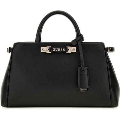 GUESS handtas schoudertas Lefia Luxury Satchel Black zwart
