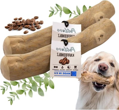 Kauwhout Hond - Houten Bot - Tandverzorging Hond - Natuurlijk Koffiehout - Maat S 2-Pack - Naturel