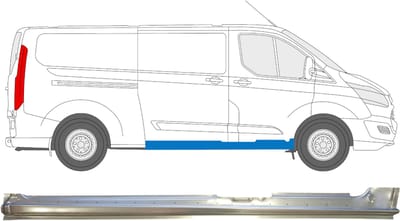 Volledige dorpel schuifdeur voor Ford Transit Custom 2013-2023 / Rechts
